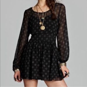 Free people black combo dress